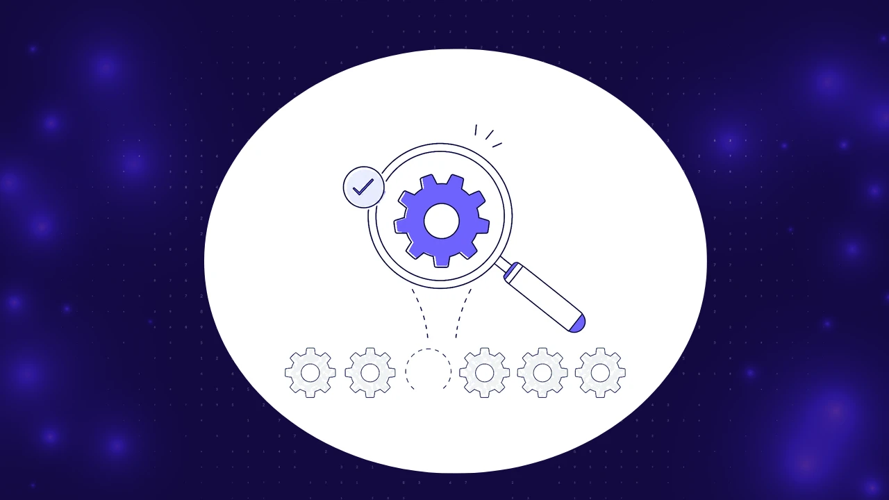 How to write JUnit test cases: magnifying glass examining one gear unit with a check mark