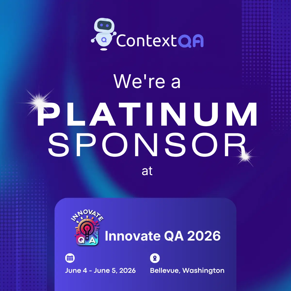 ContextQA at Innovate QA 2026 conference as platinum sponsor