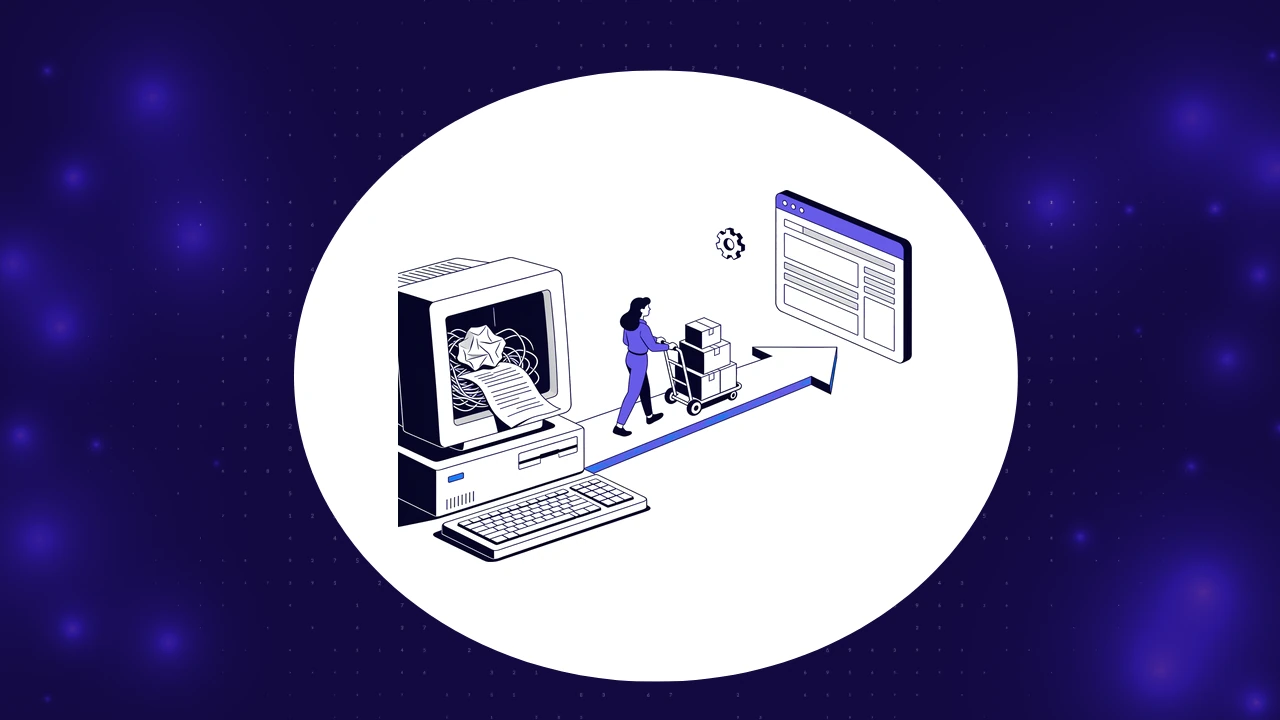 UFT migration concept, moving test assets from a legacy computer to a modern AI testing platform