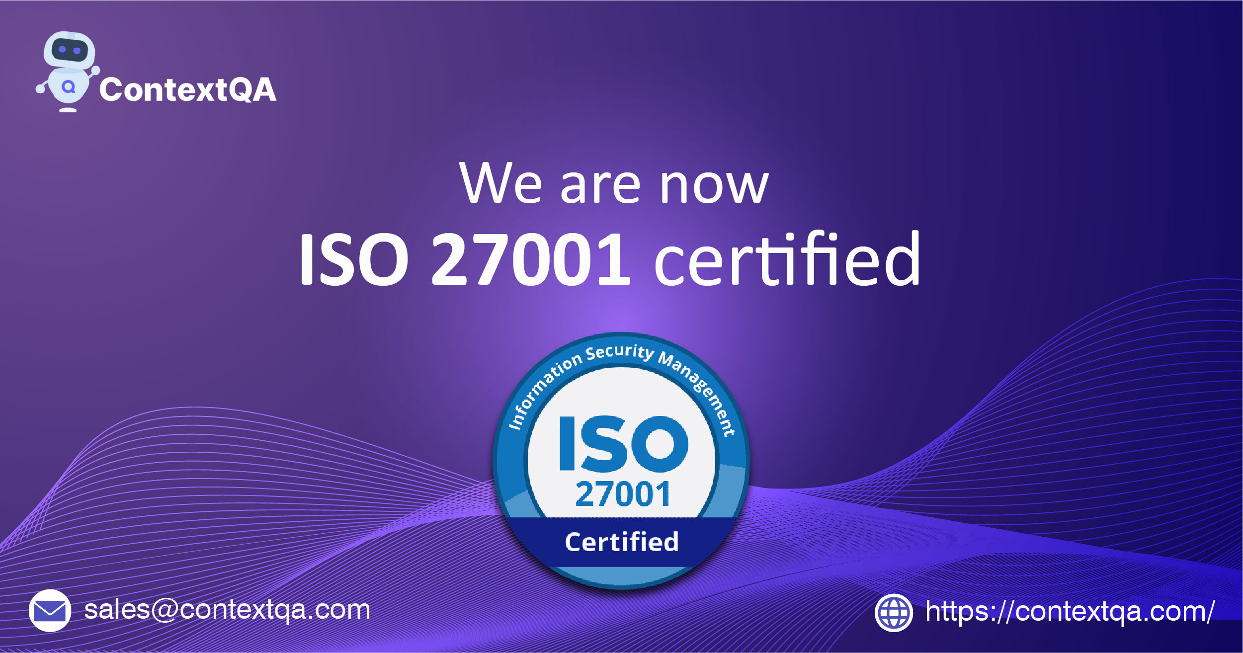 ContextQA Is ISO27001 Compliant!