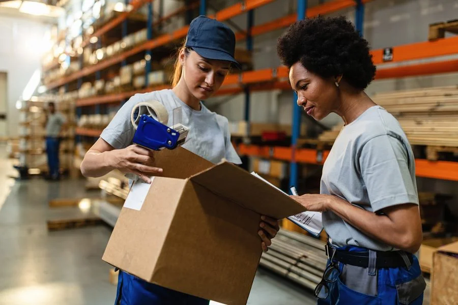 Warehouse fulfillment team preparing packages ahead of peak ecommerce shopping season