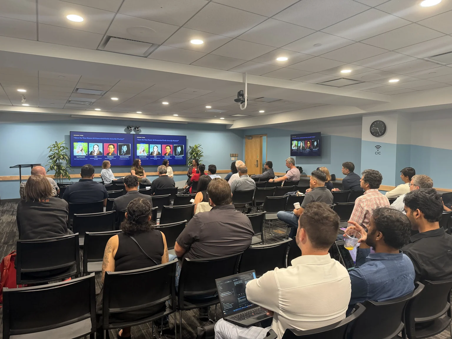 The Agentic Quality Tour Boston event audience at CIC Cambridge